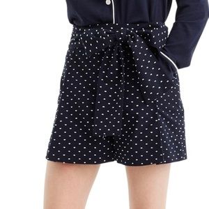J. crew Highwaisted Retro Bow Navy Dot Shorts - 8